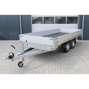 Eduard plateauwagen met 30cm borden, afmeting 406x200cm, laadvloerhoogte 72cm, bruto laadvermogen 2000kg.