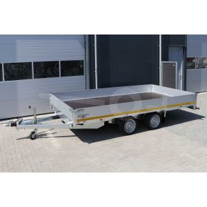 Plateauwagen Eduard met aluminium borden, 406x220cm, laadvloerhoogte 63cm en bruto laadvermogen 3000kg