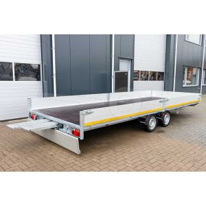 Eduard multitransporter 606x200cm 3500kg laadvloerhoogte 63cm met oprijplaten en lier