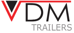 Logo van VDM Trailers, producentvan standaard aanhangwagens